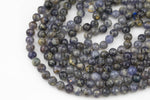 Natural Iolite Beads Full Strands-15.5 inches- Nice Size Hole- Diamond Cutting, High Facets-Nice and Sparkly-Faceted Round AAA Quality