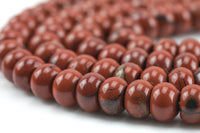 Natural Red Jasper Puffy Roundel Shape- High Quality- 12mm Full Strand 16" - 48 Pieces AAA Quality Gemstone Beads