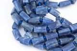 Natural Kyanite Nuggets Beads - Around 6x10mm- Rough Barrel- 16 Inch strand Gemstone Beads