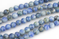 Light Sodalite Jade- Smooth Round Beads 4mm 6mm 8mm 10mm 12mm - Single or Bulk - 15.5"