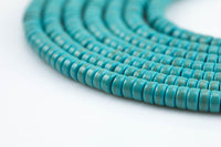 Natural 6mm 8mm 10mm Magnesite Turquoise Heishi Rondelle 16" Gemstone Beads