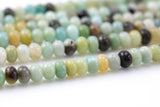 Natural AMAZONITE roundel sizes 6mm, 8mm, 10mm, 14mm- Full 15.5 Inch Strand Smooth Gemstone Beads