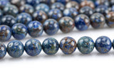 Gorgeous Blue Flower Agate, High Quality in Smooth Round- 4mm, 6mm, 8mm, 10mm, 12mm 14mm -Full Strand 15.5 inch Strand