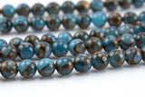 Smooth Aquamarine Mosaic Quartz Beads - Smooth Round AAA Quality AAA Quality