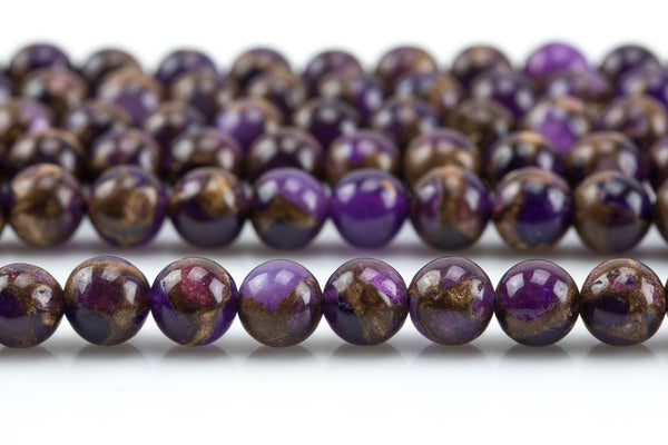 Smooth Purple Mosaic Quartz Beads - Smooth Round AAA Quality AAA Quality