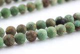 Natural Green Opal Matt Round 4mm, 6mm, 8mm, 10mm, 12mm- Full 15.5 Inch Strand- Gemstone Beads