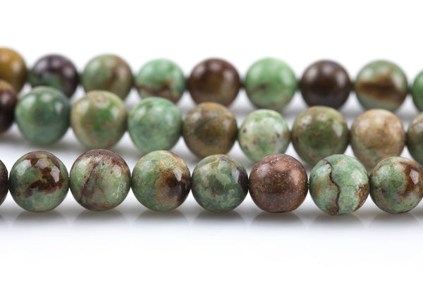 Natural Green Opal Round 4mm, 6mm, 8mm, 10mm, 12mm- Full 15.5 Inch Strand- AAA Quality Smooth Gemstone Beads