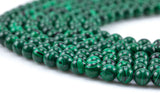 Reconstituted Malachite smooth round sizes 6mm, 8mm, 10mm, 12mm- In Full 15.5 Inch Strand Smooth Gemstone Beads