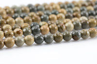 Natural Wild Horse Jasper- Faceted Round sizes. 4mm, 6mm, 8mm, 10mm, 12mm, 14mm- Full 15.5 Strand Gemstone Beads