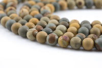 Natural Wild Horse Jasper- Matt Round sizes. 4mm, 6mm, 8mm, 10mm, 12mm- Full 15.5 Inch Strand Gemstone Beads