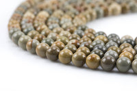 Natural Mexican Wild Horse Jasper - Round sizes. 4mm, 6mm, 8mm, 10mm, 12mm, 14mm- Full 15.5 Inch Strand Smooth Gemstone Beads