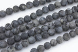 Natural Matte Marble Labradorite Larvikite Grade AAA round- 4mm, 6mm, 8mm, 10mm, 12mm- Full 15.5 Inch Strand- Smooth Gemstone Beads