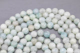 NATURAL aquamarine faceted round beads in full strands. 6mm, 8mm, 10mm, 12mm, 14mm- Full 15.5 Inch Strand- AAA Quality Gemstone Beads
