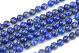 Natural Lapis Beads - No dye, High Quality in Round, 2mm, 3mm, 4mm, 6mm, 8mm, 10mm, 12mm -Full Strand 15.5 inch Strand AAA Quality Smooth