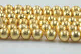 Brushed Gold Copper Beads Round Balls, All sizes! 8 Inch Strand! 6mm, 8mm, 10mm, 12mm, 14mm, 16mm 18mm 20mm 24mm Bulk or Single AAA Quality