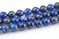 Natural Lapis Beads - No dye, High Quality in Round, 2mm, 3mm, 4mm, 6mm, 8mm, 10mm, 12mm -Full Strand 15.5 inch Strand AAA Quality Smooth