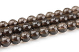 Natural Smokey Quartz beads, Round, Full Strand, 4mm, 6mm, 10mm, or 12mm beads Smooth