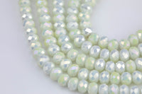 6mm or 8mm Crystal Rondelle -2 or 5 or 10 STRANDS- Mystic Vanilla AB