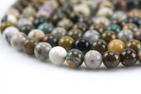 ORIGINAL Ocean Jasper Beads smooth round sizes, 4mm, 6mm, 8mm, 10mm, 12mm - In Full 15.5 inch Strand- AA Quality - Original Stock Very Rare!