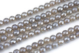 Natural Mystic Gray Agate, Faceted Round sizes 4mm, 6mm, 8mm, 10mm, 12mm- Full 16 inch strand AAA Quality Gemstone Beads