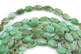 Natural Australian Chrysoprase Beads. Chrysoprase Flat Oval Nuggets . 8x12mm Full 16 inch Strand- AAA Grade Gemstone Beads