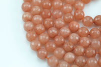 Faceted Light Tangerine Jade Beads in Faceted Round - 6mm 8mm 10mm 12mm - Full Strand 15.5 inches AAA Quality