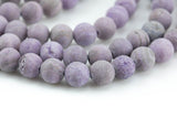 Dark Lilac - JADE Matte Round- 6mm 8mm 10mm 12mm-Full Strand 15.5 inch Strand AAA Quality