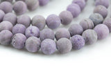 Dark Lilac - JADE Matte Round- 6mm 8mm 10mm 12mm-Full Strand 15.5 inch Strand AAA Quality