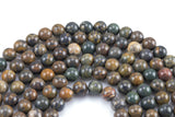 Natural Waterstone Jasper, High Quality in Round, 6mm, 8mm, 10mm, 12mm -Full Strand 15.5 inch Strand Smooth Gemstone Beads