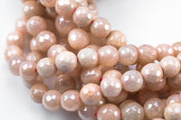 Natural MYSTIC Peach SILVERITE Faceted Round- Full Strand 15.5 inch Strand Gemstone Beads