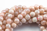 Natural MYSTIC Peach SILVERITE Faceted Round- Full Strand 15.5 inch Strand Gemstone Beads