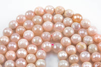 Natural MYSTIC Peach SILVERITE Faceted Round- Full Strand 15.5 inch Strand Gemstone Beads