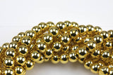 THICK GOLD COATED Hematite Smooth Round - 2mm 3mm 4mm 6mm 8mm 10mm - Very High quality gold plating / coating
