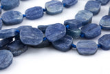 Natural Kyanite Free Form Oval Beads - Around 12x14mm- 16 Inch strand- Slightly Graduated Gemstone Beads