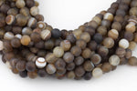 Natural Brown Banded Botswana Agate Beads 6mm 8mm 10mm 12mm Matte Round - Full 16 inch strand Gemstone Beads