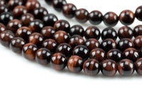 Natural Round Red Tiger's Eye Tigereye Tiger eye, High Quality, 6mm, 8mm, 10mm, 12mm- Full 15.5 Inch Gemstone Beads