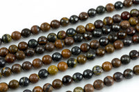 Natural Round Tiger-Iron, High Quality in Faceted Round, 6mm, 8mm, 10mm, 12mm- Full 15.5 Inch Strand Gemstone Beads