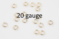 USA Gold Filled Jump Ring 20GA Open 20 Gauge - 14/20 Gold Filled USA Made Click and Lock Design Perfect for Fine Work 3mm 4mm 5mm Jump Rings