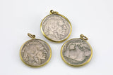 Buffalo Nickel Wrapped in brass- Actual Americana Coin- Dates will vary