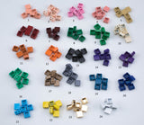 Enamel Beads, Triangular 2-Hole Beads for Bracelets, Trendy Jewelry Making Supplies, 5/10 pcs Per Order- 24 colors