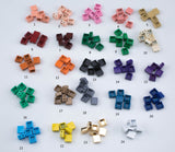 Enamel Beads, Roundish Square 2-Hole Beads for Bracelets, Trendy Jewelry Making Supplies, 5/10 pcs Per Order- 24 colors