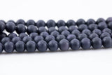 Natural Blue Sandstone Grade AAA Round Matte Beads. Full 15.5 Inch strand 4mm, 6mm, 8mm, 10mm, or 12mm Gemstone Beads