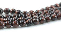 Natural Faceted Round Red Tigereye Tiger's Eye, High Quality, 4mm, 6mm, 8mm, 10mm, 12mm- Full 15.5 Inch Strand Gemstone Beads