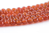 Natural Red Carnelian, High Quality in Faceted Round, 4mm, 6mm, 8mm, 10mm, 12mm- Full 15.5 Inch Strand Gemstone Beads