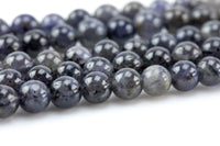 Natural Iolite Beads Full Strands-15.5 inches- Nice Size Hole-Polished Plain Round- 8mm, 10mm, 12mm- A quality A Quality Smooth