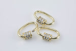 CZ Micro Pave Oval Shape Screw Clasp, Gold Plated U Shape Clasp Lock, Carabiner Pave Lock, 10x19mm