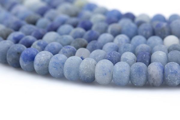 Natural Matte Blue Aventurine- High Quality in Matt Roundel- 4mm, 6mm, 8mm, 10mm, 12mm Gemstone Beads