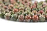 Unakite Unikite Jasper Faceted Round 4mm, 6mm, 8mm, 10mm, 12mm, 14mm- Full 15.5 Inch strand- Wholesale Pricing