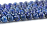 Natural Lapis, No Dye High Quality in Faceted Round, 4mm, 6mm, 8mm, 10mm- Full 15.5 Inch Strand Gemstone Beads