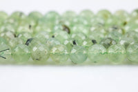 Natural Faceted Prehnite Beads Grade AAA Faceted Round, 8mm, 10mm- Full 15.5 Inch Strand Gemstone Beads